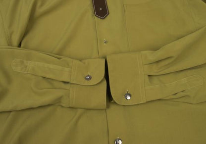 JUNIOR GAULTIER Mustard Brown Decorated Poly Shirt Size 48