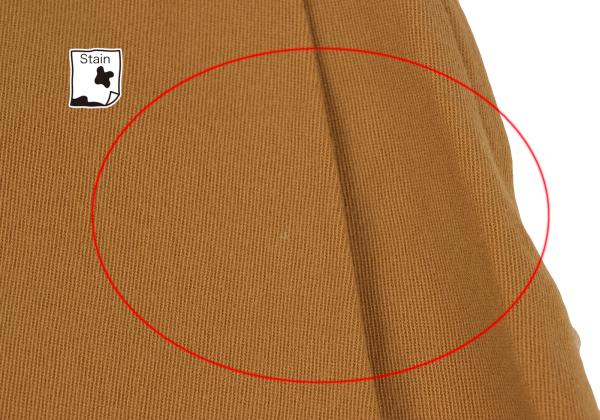 Y's Wool Front Tuck Design Midi Skirt Camel Size M