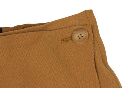 Y's Wool Front Tuck Design Midi Skirt Camel Size M