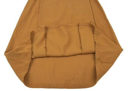Y's Wool Front Tuck Design Midi Skirt Camel Size M
