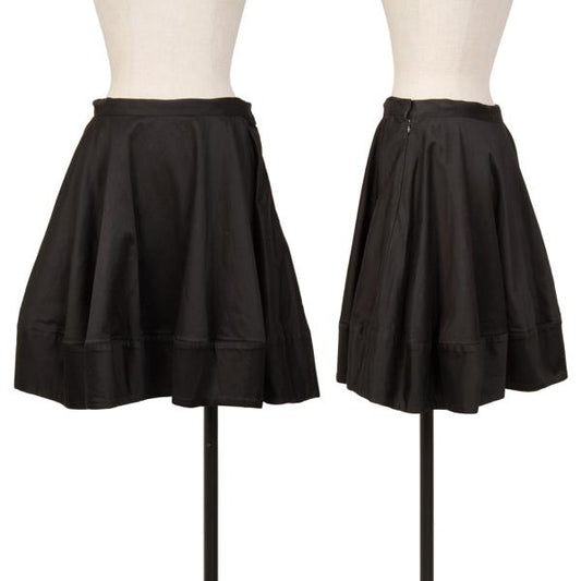 LIMI feu Cotton Stretch Wide Midi Skirt Black Size M