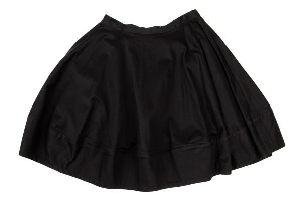 LIMI feu Cotton Stretch Wide Midi Skirt Black Size M