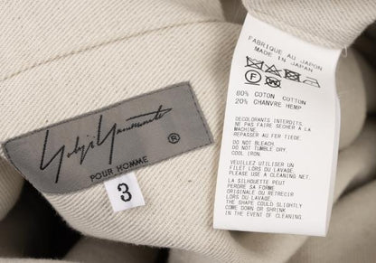 Yohji Yamamoto POUR HOMME 20SS Patch Shirt Ivory Size 3