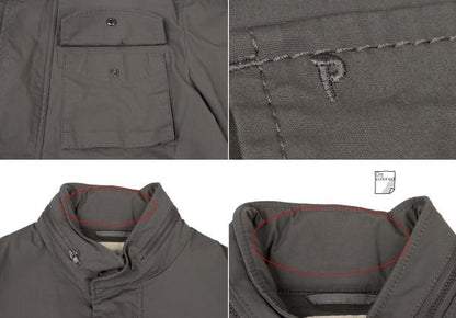 Papas Charcoal M65 Packable Hood Military Jacket Size M