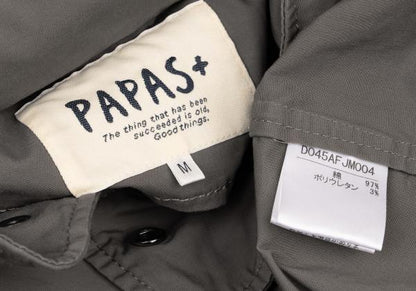 Papas Charcoal M65 Packable Hood Military Jacket Size M