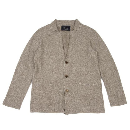 Papas Brown Cotton Linen Tailored Knit Jacket Size M