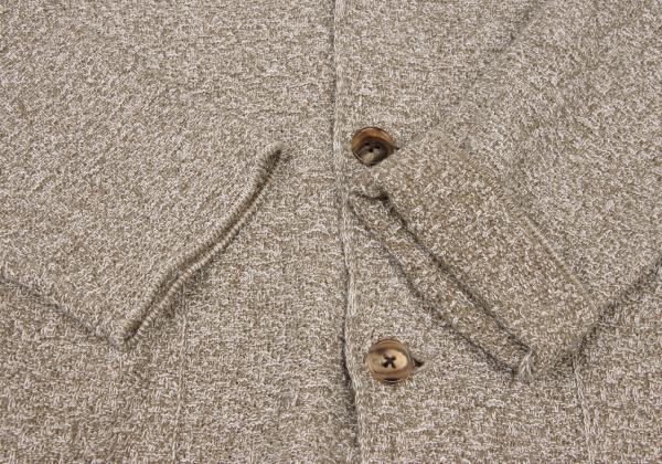 Papas Brown Cotton Linen Tailored Knit Jacket Size M