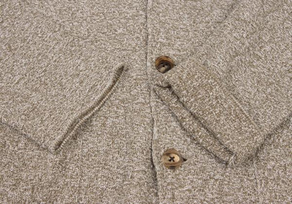 Papas Brown Cotton Linen Tailored Knit Jacket Size M