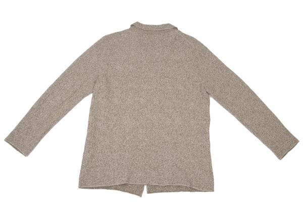 Papas Brown Cotton Linen Tailored Knit Jacket Size M