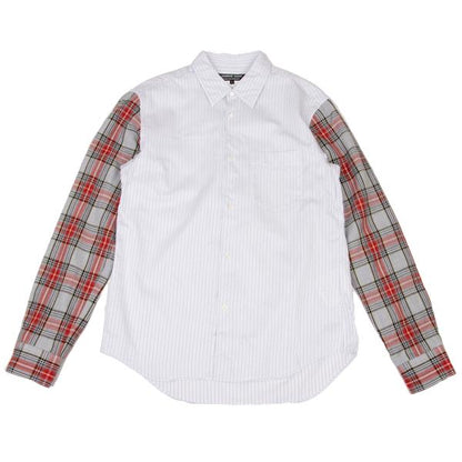 COMME des GARCONS HOMME DEUX Sleeve Check Shirt Blue Size S