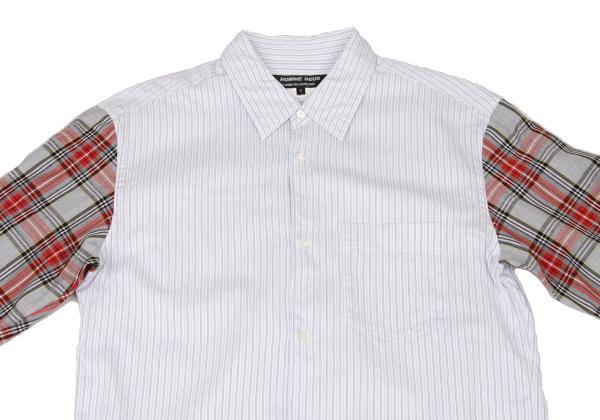 COMME des GARCONS HOMME DEUX Sleeve Check Shirt Blue Size S