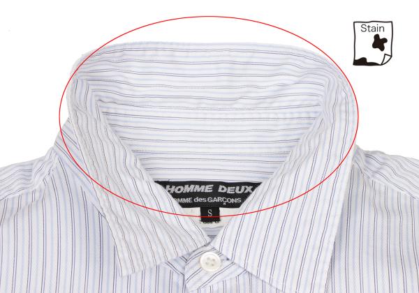 COMME des GARCONS HOMME DEUX Sleeve Check Shirt Blue Size S