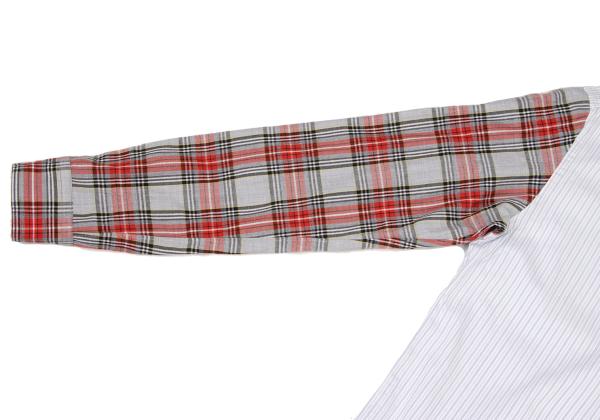 COMME des GARCONS HOMME DEUX Sleeve Check Shirt Blue Size S