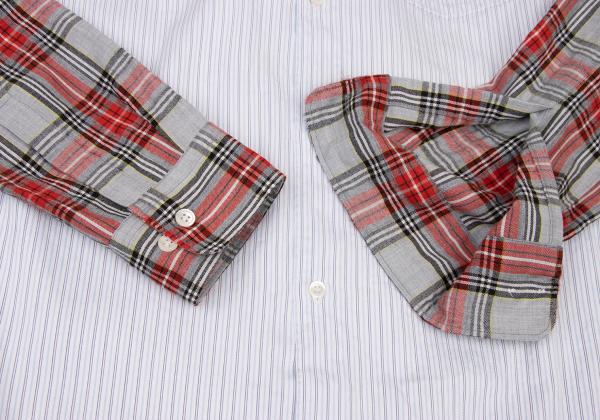 COMME des GARCONS HOMME DEUX Sleeve Check Shirt Blue Size S