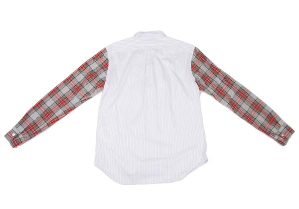 COMME des GARCONS HOMME DEUX Sleeve Check Shirt Blue Size S