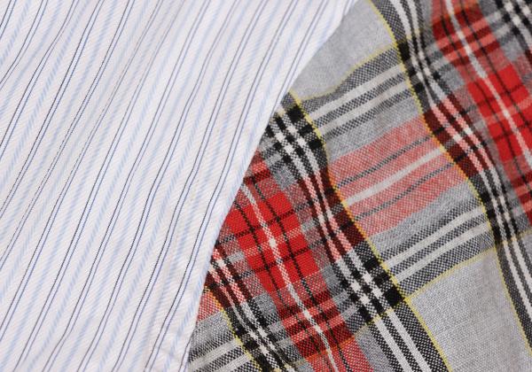 COMME des GARCONS HOMME DEUX Sleeve Check Shirt Blue Size S