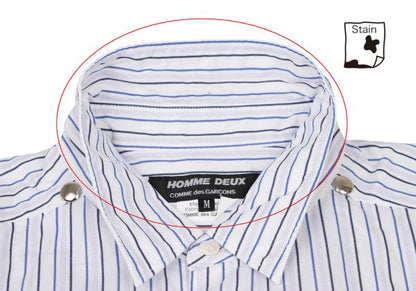 COMME des GARCONS HOMME DEUX Rivet Detail Shirt Blue Size M