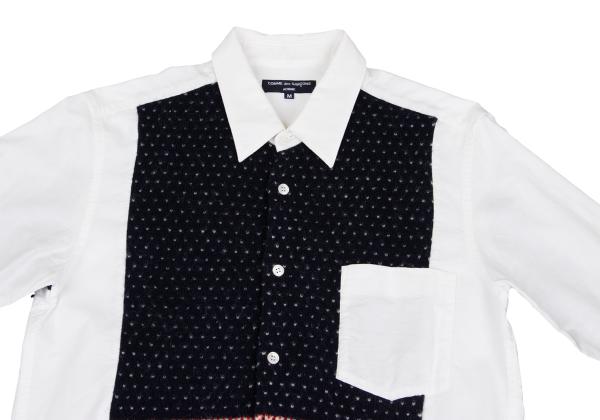 COMME des GARCONS HOMME Fair Isle Knit Shirt White Size M