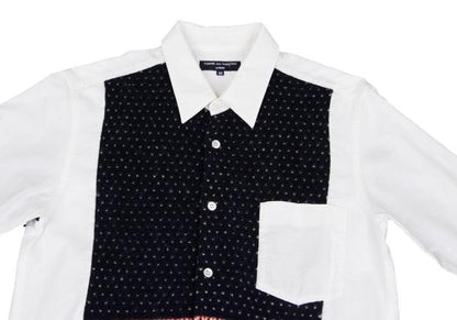 COMME des GARCONS HOMME Fair Isle Knit Shirt White Size M