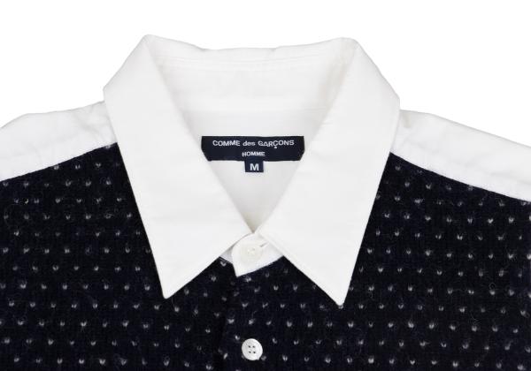 COMME des GARCONS HOMME Fair Isle Knit Shirt White Size M