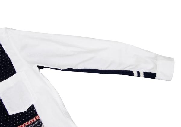 COMME des GARCONS HOMME Fair Isle Knit Shirt White Size M