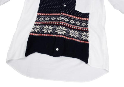 COMME des GARCONS HOMME Fair Isle Knit Shirt White Size M