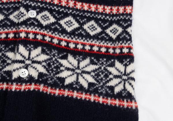 COMME des GARCONS HOMME Fair Isle Knit Shirt White Size M