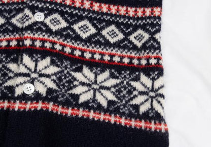COMME des GARCONS HOMME Fair Isle Knit Shirt White Size M