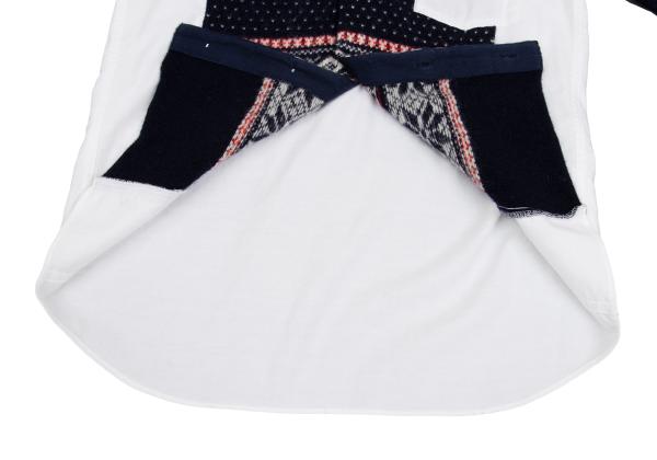 COMME des GARCONS HOMME Fair Isle Knit Shirt White Size M
