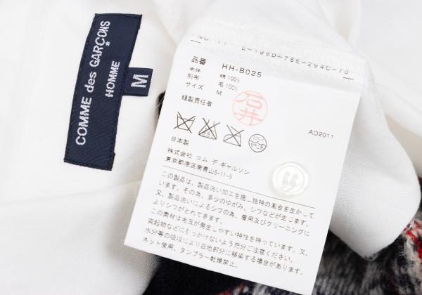 COMME des GARCONS HOMME Fair Isle Knit Shirt White Size M
