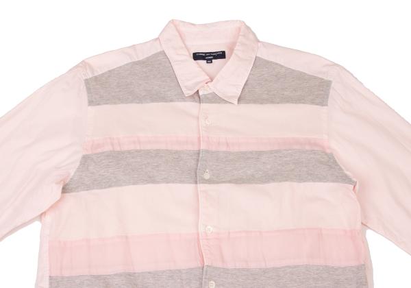 COMME des GARCONS HOMME Mixed Fabric Shirt Pink Size M