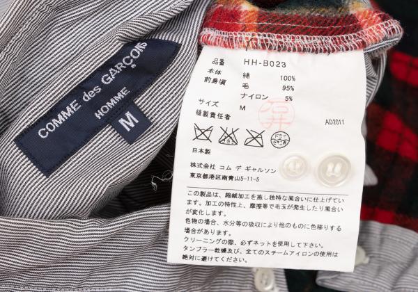 COMME des GARCONS HOMME Felted Check Multi Shirt Size M