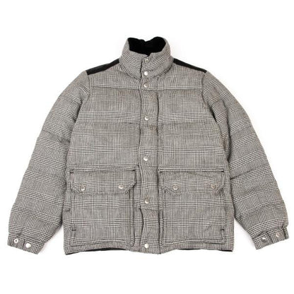 COMME des GARCONS HOMME Wool Leather Black Off-White Down Jacket Size XS