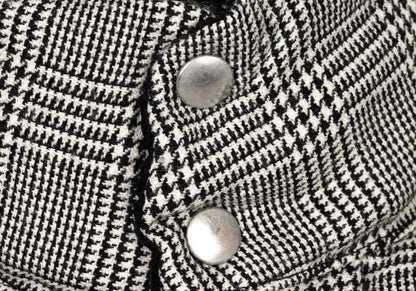 COMME des GARCONS HOMME Wool Leather Black Off-White Down Jacket Size XS