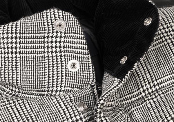 COMME des GARCONS HOMME Wool Leather Black Off-White Down Jacket Size XS