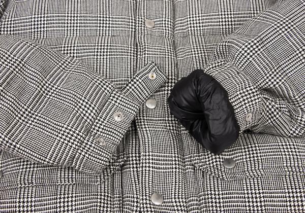COMME des GARCONS HOMME Wool Leather Black Off-White Down Jacket Size XS