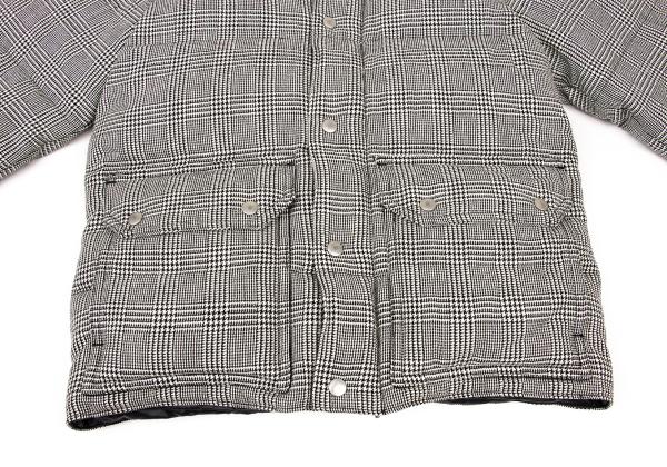 COMME des GARCONS HOMME Wool Leather Black Off-White Down Jacket Size XS