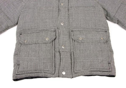 COMME des GARCONS HOMME Wool Leather Black Off-White Down Jacket Size XS