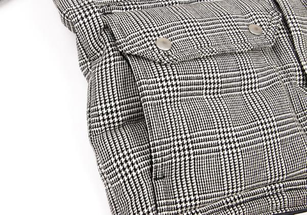 COMME des GARCONS HOMME Wool Leather Black Off-White Down Jacket Size XS