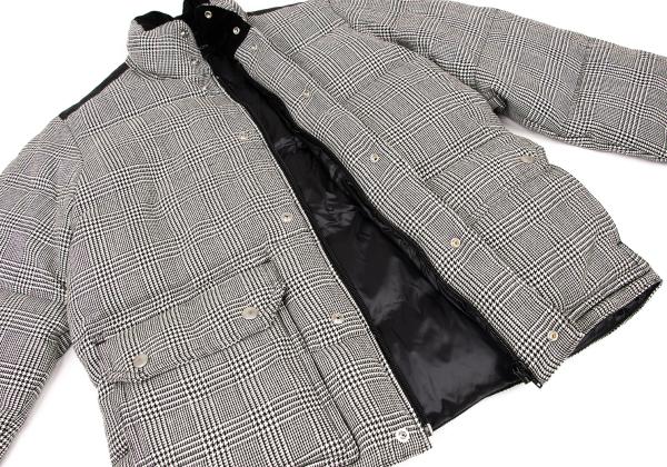 COMME des GARCONS HOMME Wool Leather Black Off-White Down Jacket Size XS
