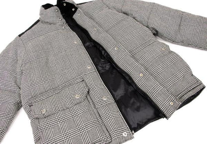 COMME des GARCONS HOMME Wool Leather Black Off-White Down Jacket Size XS