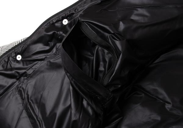 COMME des GARCONS HOMME Wool Leather Black Off-White Down Jacket Size XS