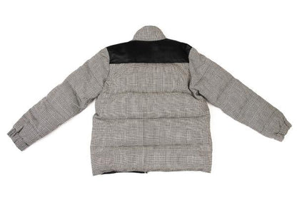 COMME des GARCONS HOMME Wool Leather Black Off-White Down Jacket Size XS