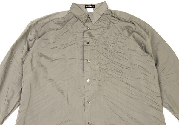 ISSEY MIYAKE MEN Poly Crinkle Shirt Khaki Size L