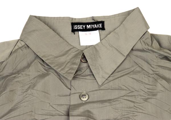 ISSEY MIYAKE MEN Poly Crinkle Shirt Khaki Size L