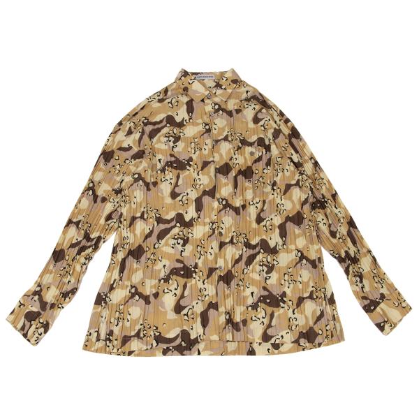 ISSEY MIYAKE MEN Poly Camo Pleated Shirt Size L