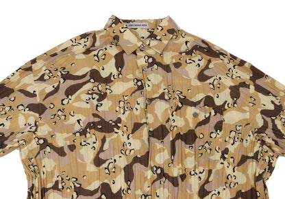 ISSEY MIYAKE MEN Poly Camo Pleated Shirt Size L