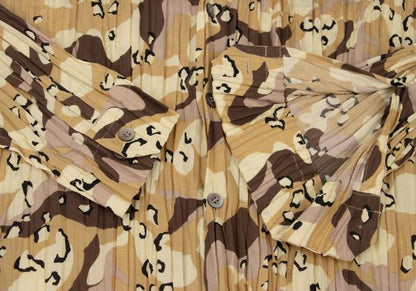 ISSEY MIYAKE MEN Poly Camo Pleated Shirt Size L