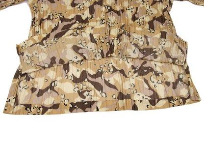 ISSEY MIYAKE MEN Poly Camo Pleated Shirt Size L