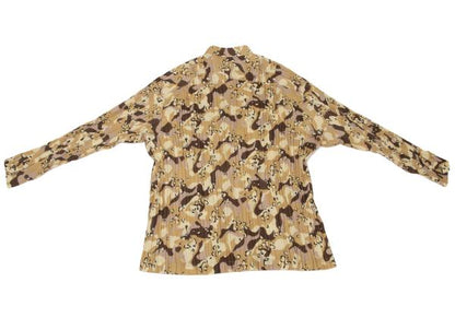 ISSEY MIYAKE MEN Poly Camo Pleated Shirt Size L